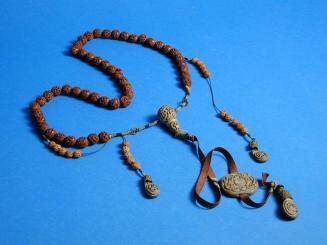 Buddhist Ivory Prayer Beads with Metal Discs