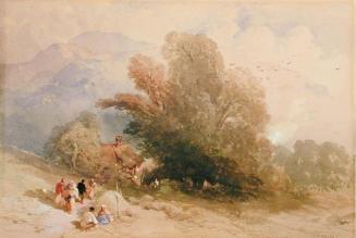 Untitled-Landscape with  Tree and People