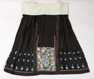 Black Silk Skirt with Eight Treasures Buddhist Symbols