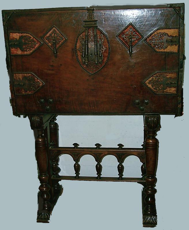 Spanish Vargueno, Fall-fronted Cabinet and Stand