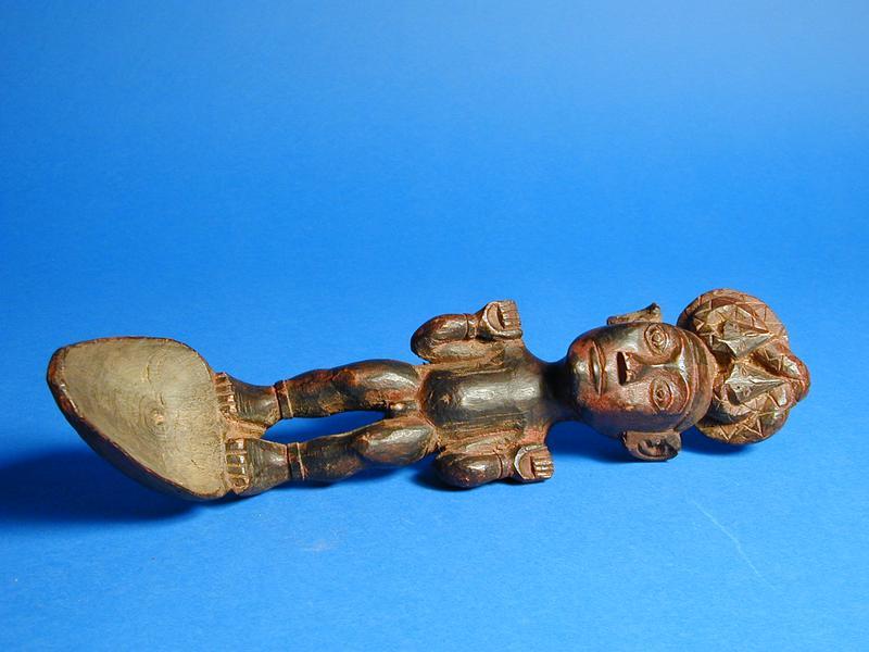 Large Wood Spoon Carved in the Shape of a Nude Male