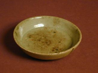 Stoneware Dish with Dark Celadon Glaze