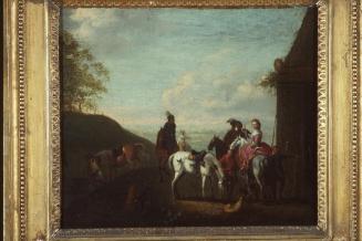 Untitled-Dark Landscape with Men and Women on Horseback