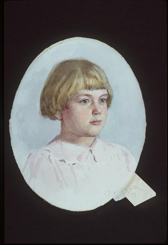 Portrait of Miss Joan Bloomfield as a young girl