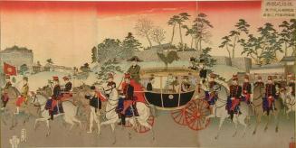 Emperor Meiji and Empress in a Carriage during their Silver Wedding Anniversary