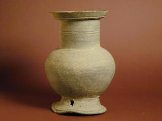 Footed Jar with High Wide Neck