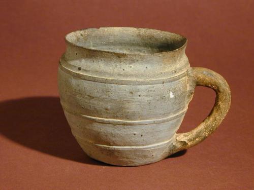Stoneware Cup with Three Raised Bands