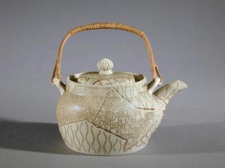 Banko Ware Teapot with Dotted Brocade Pattern