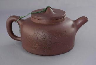 Yixing Teapot with Floral and Calligraphy Design