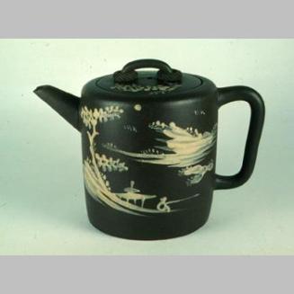 Yixing Teapot with Landscape and Floral Design