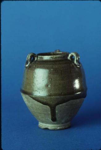 Stoneware Vase with Three Loop Handles