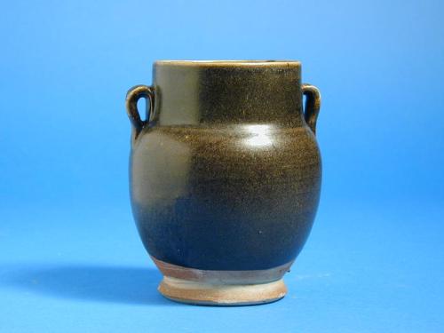 Ovoid Stoneware Jar with Cylindrical Neck