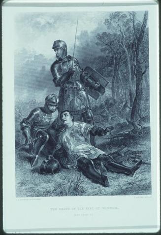 The Death of the Earl of Warwick, Henry VI, Shakespeare (after a painting by J.A. Houston)