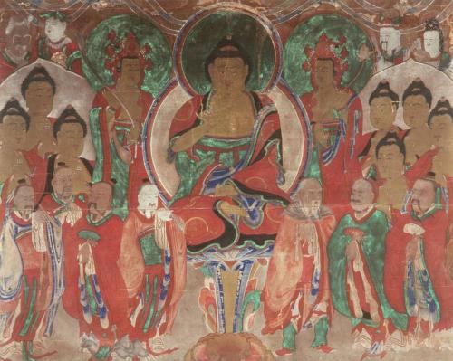 Amitabha Buddha with Bodhisattvas and Dignitaries