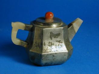 Stoneware Teapot Encased in Pewter