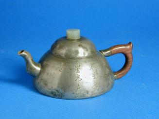 Stoneware Teapot Encased in Pewter