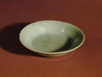 Shallow Celadon Dish with Notched Rim