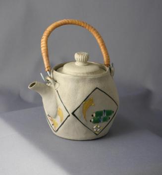 Banko Ware Teapot with  Diamond Shaped Decorative Panels