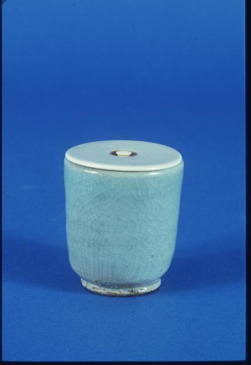Celadon Tea Caddy with Ivory Cover