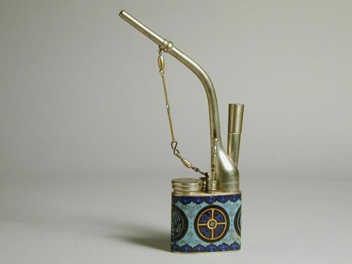 Cloisonné and Silver Water Pipe