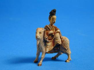 Snuff Bottle in the Shape of a Woman on a Goat