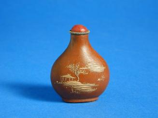 Yixing Ware Snuff Bottle with Landscape Scenes