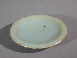 Flat Dish with Blue Glaze