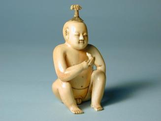 Snuff Bottle in the Form of a Boy with a Bird
