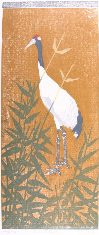 Crane with Bamboo