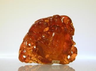 Pendant of Amber Monkeys and Peach
