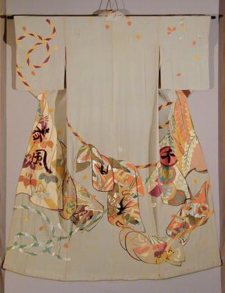 Kimono with Design of Kimonos Blowing in the Wind