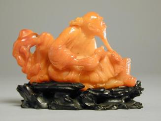 Amber Figurine of Old Man and a Small Boy