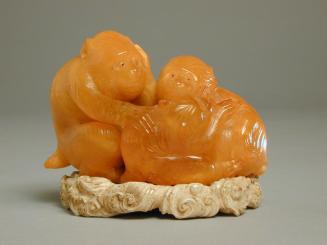Amber Carving of a Group of Three Monkeys