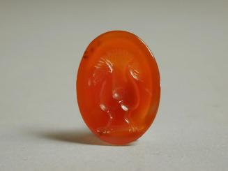Amber Seal Carved with a Peacock