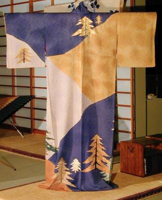 Kimono and Obi in Fir Tree Motif