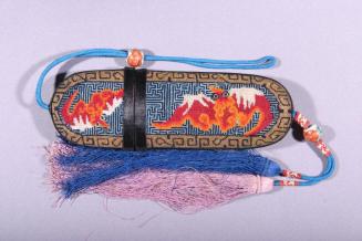 Embroidered Glasses Case with Bat Motif