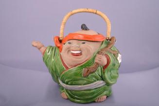 Teapot in the Shape of a Laughing Man with a Staff
